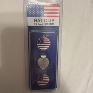 American Flag hat clip and 2 ball markers